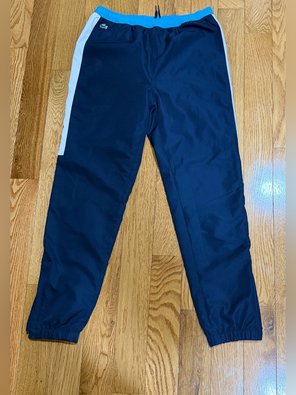 LACOSTE SPORT Men’s 14 Navy Blue Track Pants Colorblock Athletic Joggers